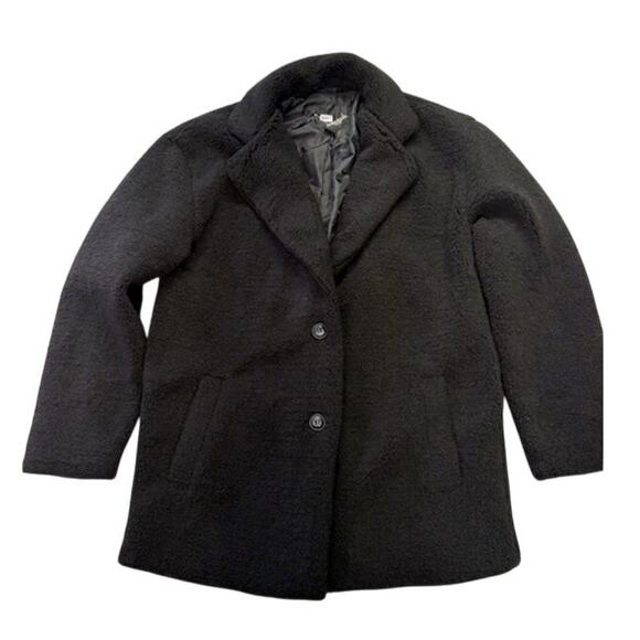 Collection B New York Classic Faux-Fur Coat Two Button Front Black Womens Size M - Picture 2 of 11